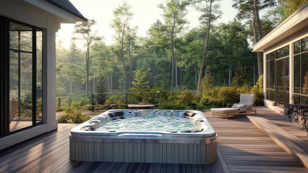 Hot tub installed on a professional concrete pad in Hamilton